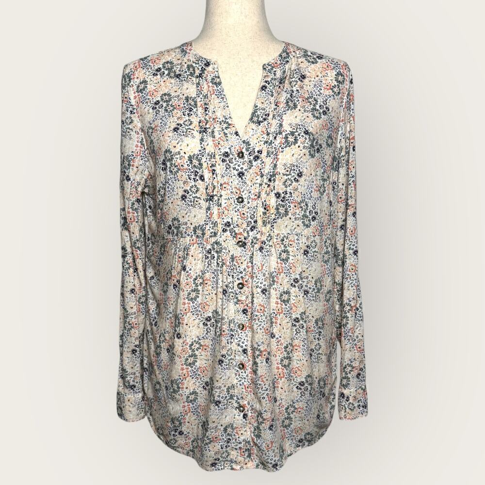 DE Collection Smocked Floral Blouse - Size L
